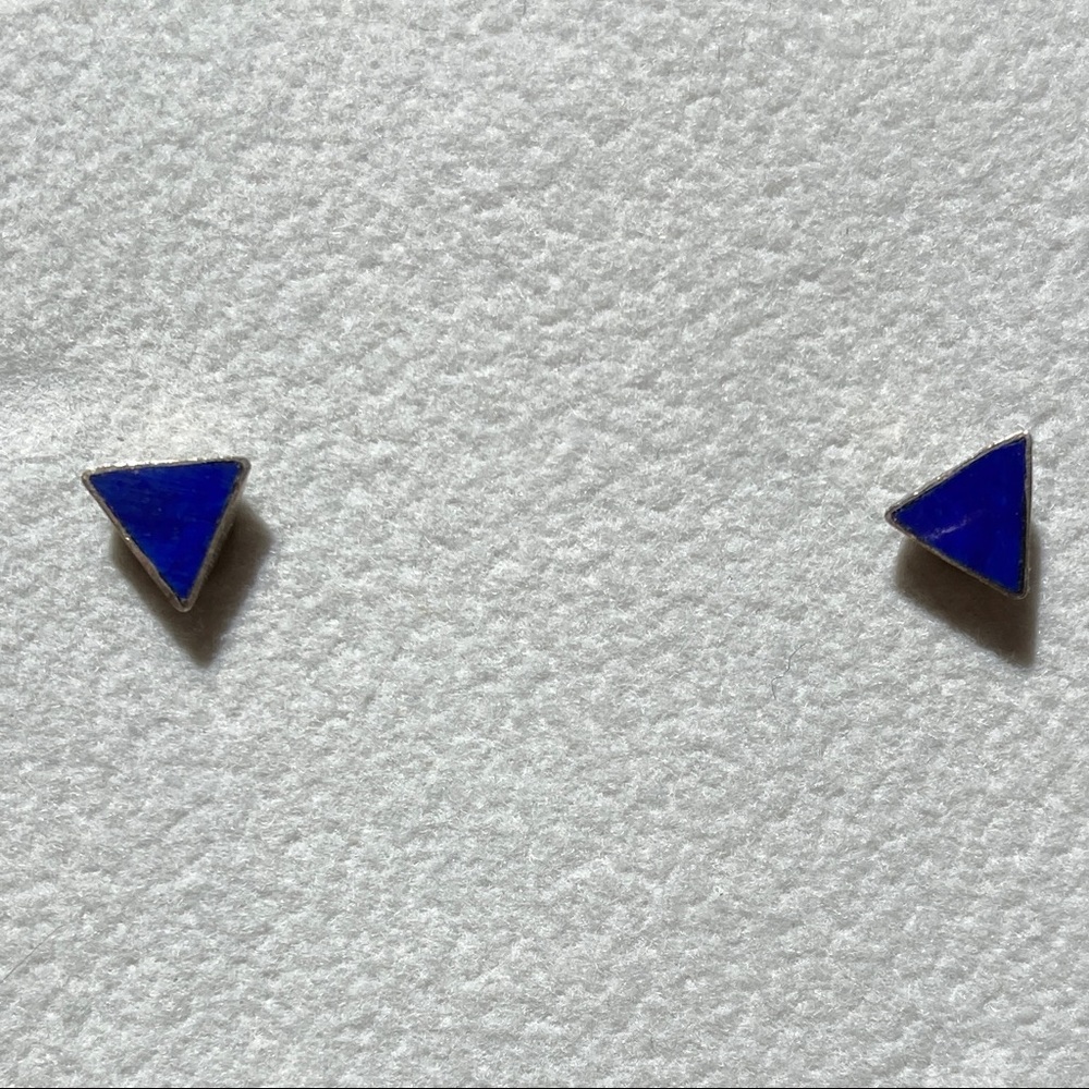 Blue Triangle Studs